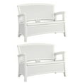 thumbnail image 1 of Suncast Elements Causeuse en Résine Osier avec Rangement, Blanc (Lot de 2), 1 of 6