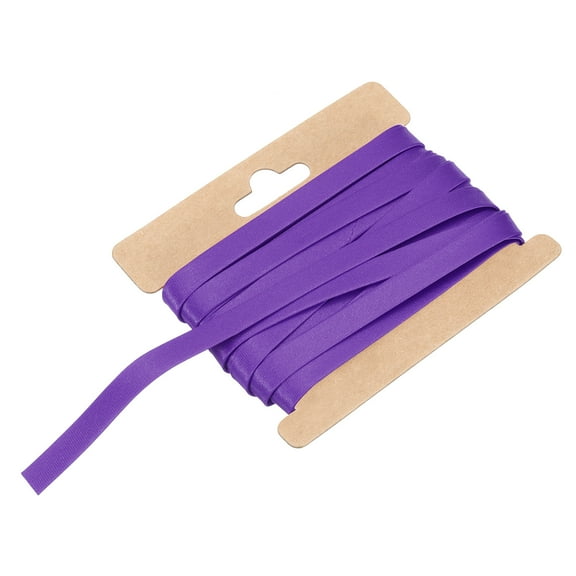 Uxcell Double Fold Bias Tape 1/3 Inch x 6 Yards Satin Pre-fold Tape Purple