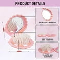 thumbnail image 5 of OPALESQUE Foldable Travel Hair Brushes with Mirror Shell Shape,Metallic Shinning, Portable Pocket Hair Brush, Mini Hair Comb Compact Size, 7.5x8cm,Gifts for Girls women, 5 of 7