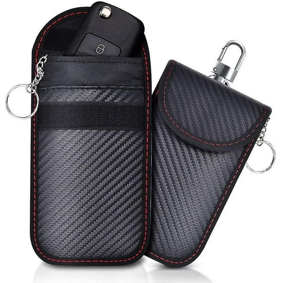 2 Pack Small Faraday Pouch With Hook Securing Keyring, Rfid Signal Blocking Faraday Bag For Car Key
