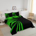 thumbnail image 3 of Erosebridal Gradient Bedding Twin Comforter Set, Green Abstract Ombre Down Comforter, Geometric Striped Decor, Reversible 2pcs, 3 of 7