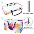 thumbnail image 4 of Dog Paw Print Large Capacity Reusable Oxford Cloth Picnic Basket Shopping Bag Cube Organizer, 4 of 7