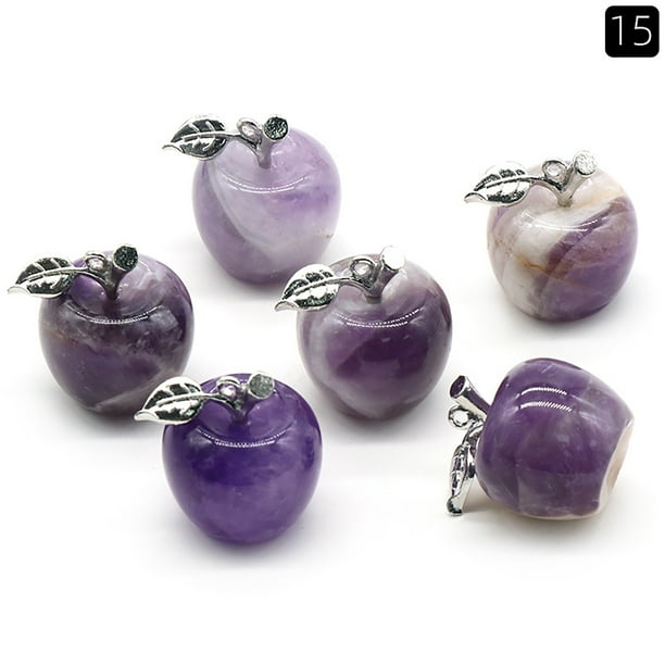 Mini collar de manzana con colgante de ópalo de piedra natural | Joyería artesanal de piedra de la suerte pulida para aliviar la ansiedad y la riqueza | Ligero, 16 x 20 mm, regalo para mujeres y hom