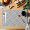 thumbnail image 2 of Grey White Stripes Placemats Set of 8, Simple Geometric Modern Monochrome Placemats for Dining Table, Place Mats for Kitchen Tabletop, Waterproof Wipeable Dining Table Mats Set, 2 of 9