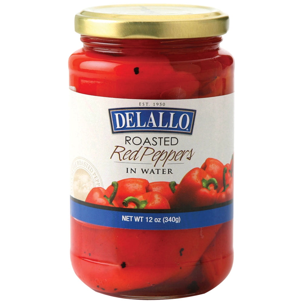 DeLallo Roasted Red Peppers in Water, 12 oz