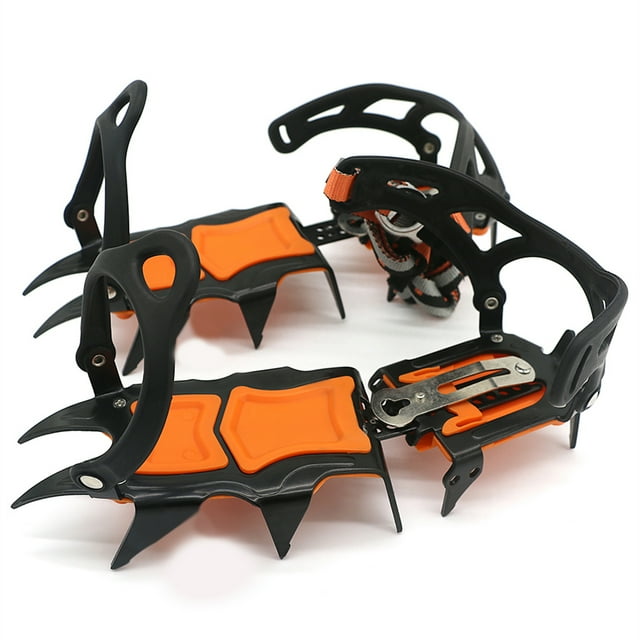 Pinza de hielo Irfora 12 dientes Crampones para hielo Zapatos para botas de nieve de invierno Pinza para hielo Picos de hielo antideslizantes Tacos de tracción para la nieve Irfora Pinza de hielo