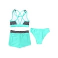 thumbnail image 4 of Sholeno Girls 3 Piece Bikini Set Criss Cross Back Tankini Swimsuit Beach Sport Swimwear Bathing Suit Mint Green 6, 4 of 6