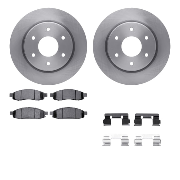 Dynamic Friction Company Front Brake Rotors with 5000 Advanced Brake Pads includes Hardware 6512-67489