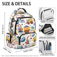 thumbnail image 6 of HUIACONG Construction Truck Print Kids School Backpack for Boys Age 5-14 Multi Pocket Adjustable Cushioned Straps Water Resistant Lightweight Durable Backpack for School Camping Day Trip, 6 of 7