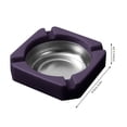 thumbnail image 3 of SSNTSY 3.5" Suqare Metal Ashtray Smoking Accessories Tray Small Portable Car Ashtray with Stainless Steel Insert for Patio Outdoor Home Office, 3 of 8