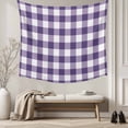 thumbnail image 5 of Purple Checkered Large Tapestry for Bedroom Wall Hanging Tapestry, Farmhouse Buffalo Plaid Ceiling Backdrop Tapestries Poster Blanket Wall Decor for Teens Room Living Room Dorm 85" x 90", 5 of 8