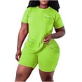thumbnail image 2 of Njoeus Women's Two Piece Lounge Outfits Bodycon Tracksuit Short Sleeve Tops and Shorts Pants Sets Jogging Biker Workout Pajamas Sets S-3XL, 2 of 4