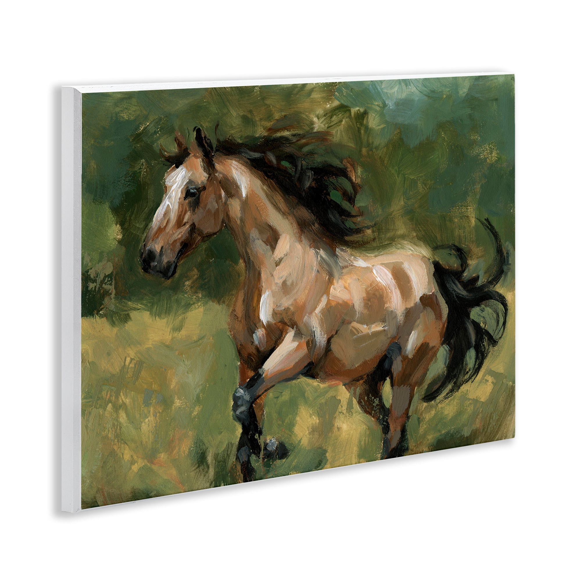 Stupell Industries Brown Mare Painting Animals Painting Unframed Art Print Wall Art, 14 x 11