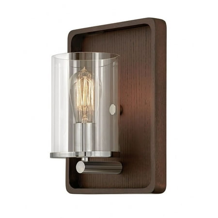 

One Light Wall Sconce-Dark Walnut/Polished Nickel Finish Bailey Street Home 81-Bel-4770071