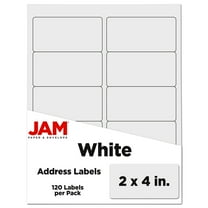 JAM Paper Shipping Address Labels, Standard Mailing, 2 x 4, White, 120 per Pack