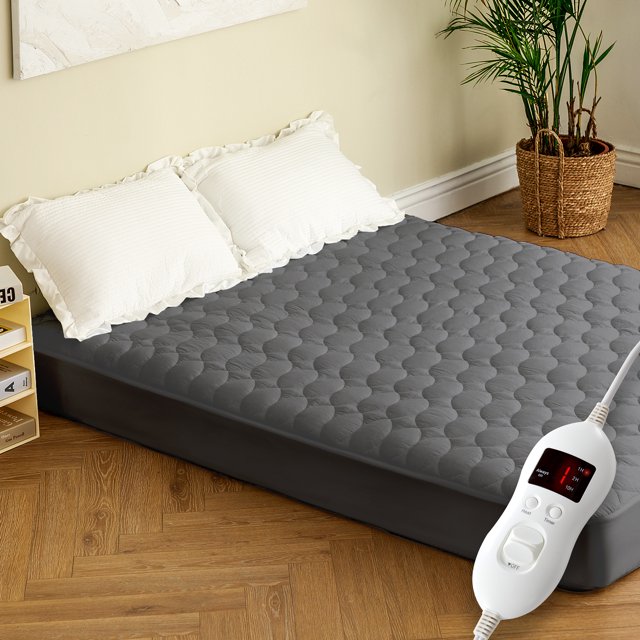 SERWALL Electric Mattress Pad, Heated Mattress Pad w/ Dual Heating Zone Safe Auto Shut off, Full