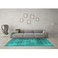 thumbnail image 3 of Ahgly Company Machine Washable Indoor Square Persian Turquoise Blue Traditional Area Rugs, 7' Square, 3 of 4
