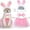 Pink, variant on Dalrosia Easter Pet Bunny Costume Set Including Cute Bunny Rabbit Hat with Ear Pet Headband Lace Skirt Tail White Pink Pet Theme Party Accessory Supplies for Small Dog Cat