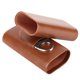 thumbnail image 5 of Estuche para cigarros de cuero portátil Humidor de cigarros forrado de madera de cedro con cortador (para 3 cigarros marrón), 5 of 11
