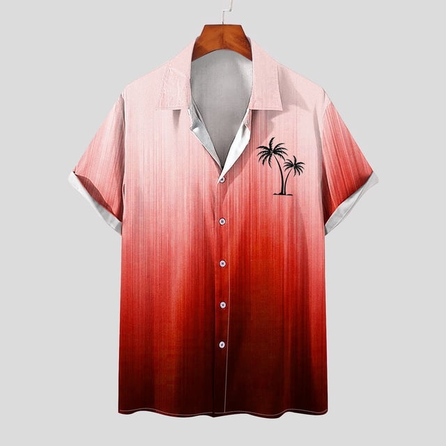 Hooded and Blouse Jovatis Short Sleeve Shirts For Mens,Men Casual Buttons Print Turndown Short Sleeve Shirt Blouse