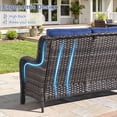 thumbnail image 6 of POCASSY 6 Pieces Outdoor Patio Furniture Sets with Fire Pit Table, PE Wicker Outdoor Conversation Set with Patio Couch, Swivel Glider Chairs, Ottomans, and 41" Firepit Table for Deck Balcony, 6 of 22