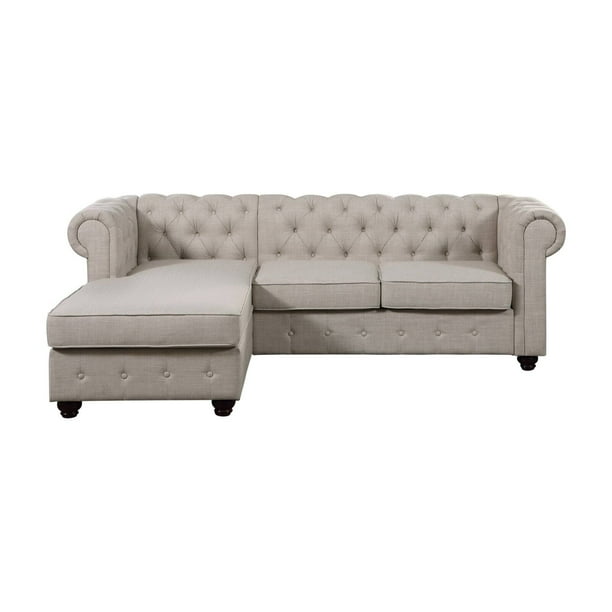 Rosevera Quitaque Tufted 3 Seat Sectional Sofa With Chaise Com Rosevera Quitaque Tufted 3 Seat, 3 Seat Sectional Sofa With Chaise