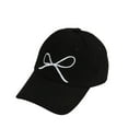 thumbnail image 2 of Gyexs Trendy Bow-Tie Baseball Cap for Men Women Cute Bow Baseball Cap Adjustable Structured Embroidered Fashion Sun Hat Hiking Travel Trucker Hat #Black, 2 of 5