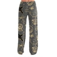 thumbnail image 5 of QWKLEAJ Halloween Pajama Pants Women Flannel Lounge Sleepwear Loose Fit Elastic Waist Long Trousers Holiday Party Casual Home Wear Cute Pumpkin Print Cozy Winter Bottoms, 5 of 5