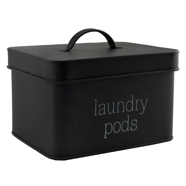 AuldHome Enamelware Laundry Pod Holder (Black), Modern Farmhouse