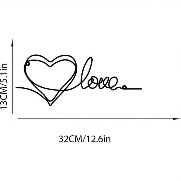 Stylish Metal Heart Love Wall Ornament Boasting Minimalist Line Art - A Glamorous Hanging Decoration, Contemporary Wall Art for Home, Wall Sculptures.