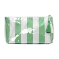 thumbnail image 2 of Bolsa de cosméticos de PVC impermeable con cremallera de borla, diseño rayado, para viaje y uso diario, guarda maquillaje y accesorios, múltiples colores, 26 x 13.5 x 9 cm, 2 of 6