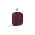 thumbnail image 2 of Daisy Rose Rectangle Quilted Chevron Coin Purse Pouch Change Wallet Holder for Women with clasp - PU Vegan Leather - Burgundy, 2 of 9
