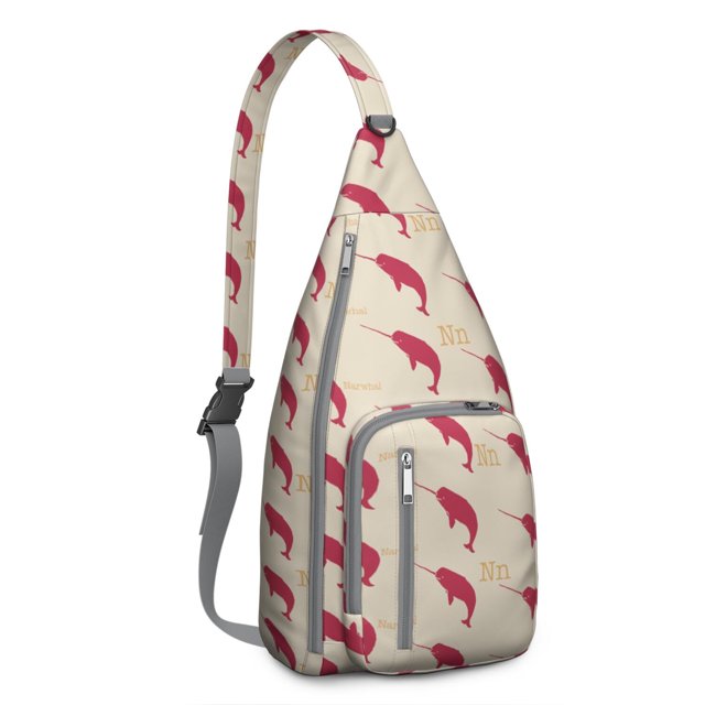 Underwater World Sling Backpack - Mystical Dolphin & Whale Cartoon Pattern, Multi-Pocket Daypack for Photography