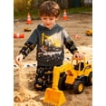 thumbnail image 6 of Lanbubble Toddler Boys 2-Piece Outfit 3D Print Long Sleeve Sweatshirt Hoodie and Jogger Pants Set for Ages 2-6T, Casual Matching Clothes, 6 of 8