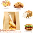 thumbnail image 4 of 50 bolsas de papel marrón, Bolsas de pan para pan casero, Bolsas de panadería con ventana frontal para almacenamiento de productos horneados, 50 calcomanías de sellado, 4 of 4