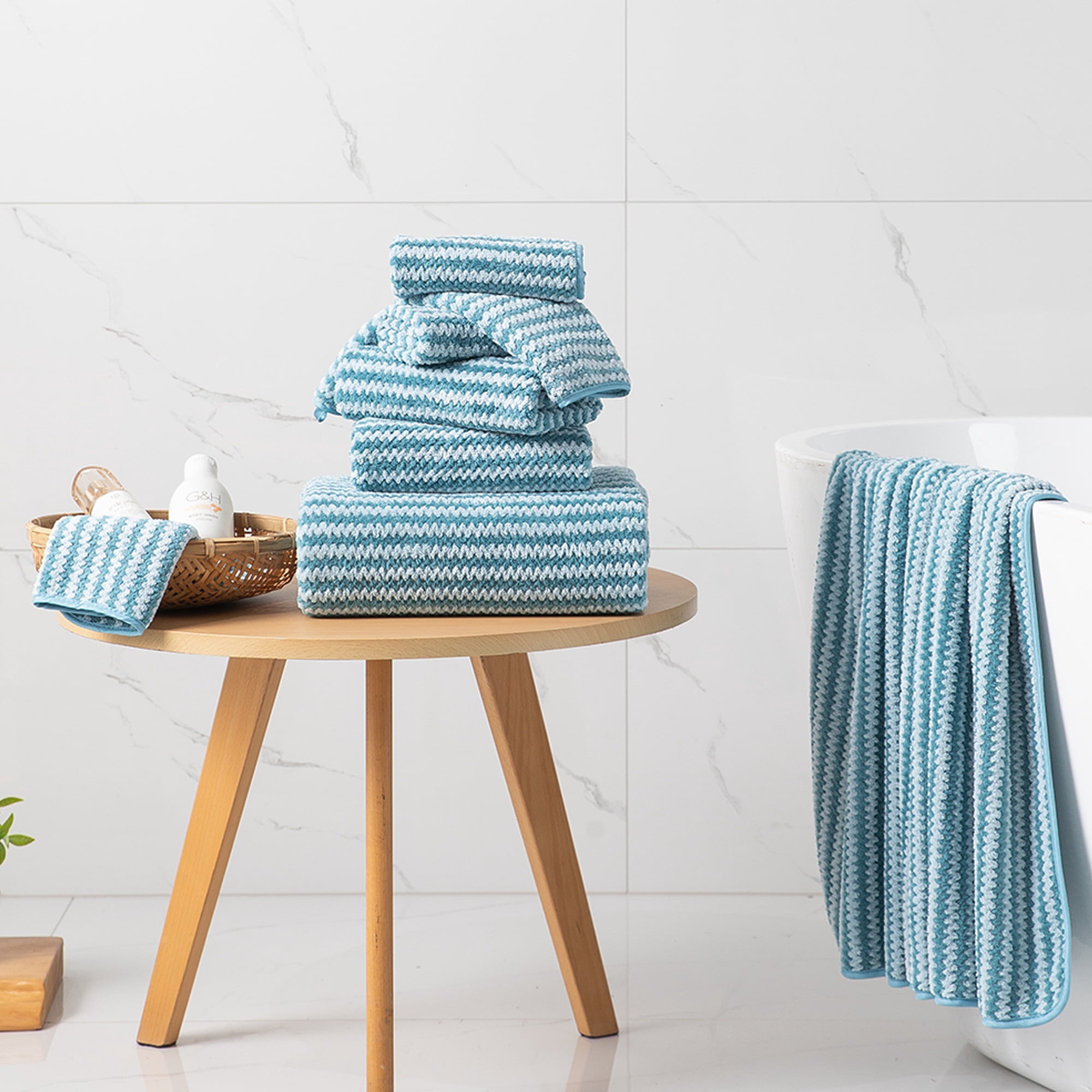 Green Essen 4 Pack Bath Towel Set Soft Bath Sheet 650 GSM Thick Oversized Bath Shower Towels 35"x70" Absorbent Large Bathroom Towels Quick Dry Microfiber Towels Set for Hotel SPA,Turquoise