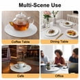 thumbnail image 2 of White Round 13 Inch Placemats Set of 2, Modern Minimalist Pure Soild Color HeatResistant Non Slip Place Mats for Dining Table, Wipeable Braided Kitchen Table Mats for Housewarming, 2 of 9