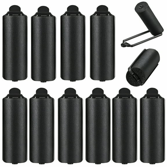 VANIDO Black Satin Foam Sponge Hair Rollers, 12 Pack Soft Sleeping Hair Roller Clips, Flexible Silk Satin Wrapped Hair Curlers, Wave Hair Styling Curlers, for Home Travel (0.8 Inch)