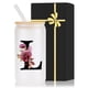 thumbnail image 1 of Vaso Wulcea de vidrio con monograma de 470 ml con tapa y pajita, 1 of 6