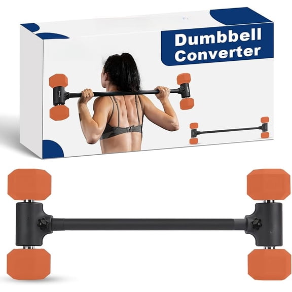 Dumbbell to Barbell Converter, Transform Dumbbells to Barbell Bar, Dumbbell Barbell Converter for Home Gym, Adjustable to 200 lb Capacity