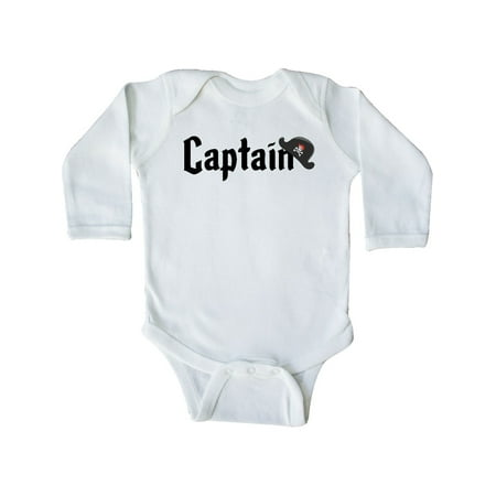 

Inktastic Captain with pirate hat Gift Baby Boy or Baby Girl Long Sleeve Bodysuit