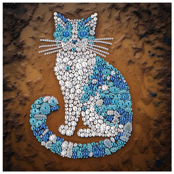 5D DIY Diamond Painting Kit Beach Cat Creative Diamond Art Perfect for Home and Office Decor Ideal Holiday Gift