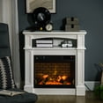 thumbnail image 2 of HOMCOM Fireplace Heater with Mantel, Storage and Remote Control, White, 2 of 10