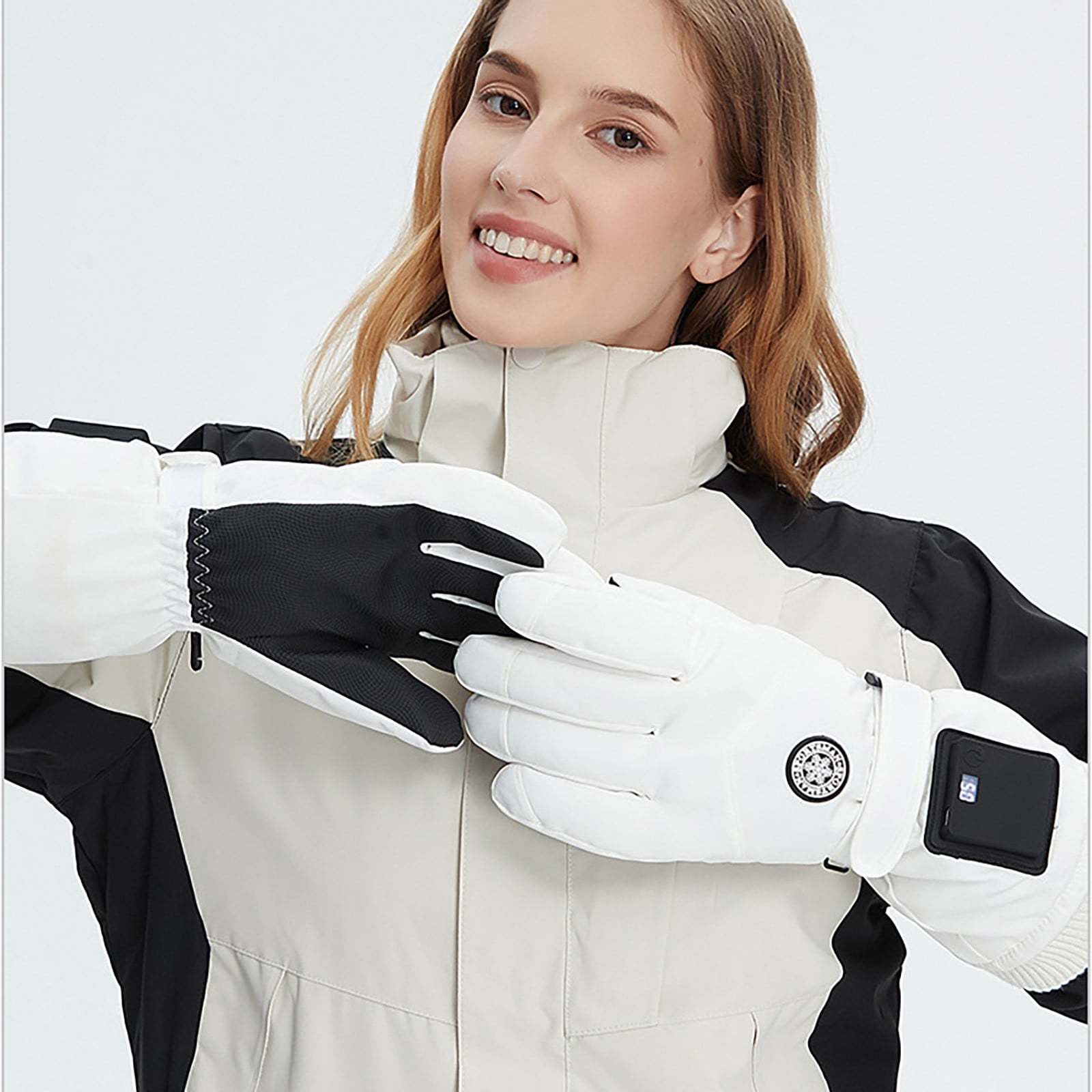 USB Heated Gloves Rechargeable Heating Gloves for Men and Women with Digital Display, Battery Heated Winter Gloves for Skiing Snowboarding and Outdoor Cold Weather