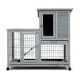 thumbnail image 4 of Pefilos 39" Waterproof Chicken Coop for Outdoor, Indoor Rabbit Hutch, Wood Hen House with Rolling Casters, Removable Tray, Gray, 4 of 10