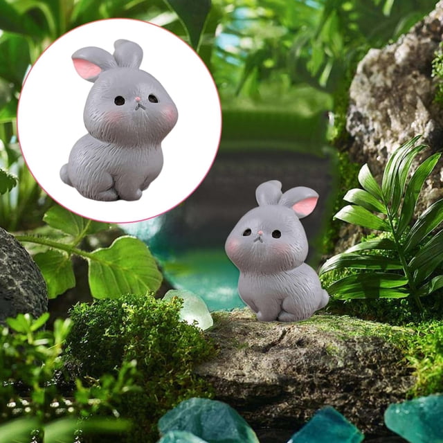 Home Decoration Mini Rabbit Miniauter Resin Rabbit Fairy Small Rabbit Decor Resin Rabbit Statue Mini DIY Decorative Microlandscape Suitable For Easter Rabbit Garden P