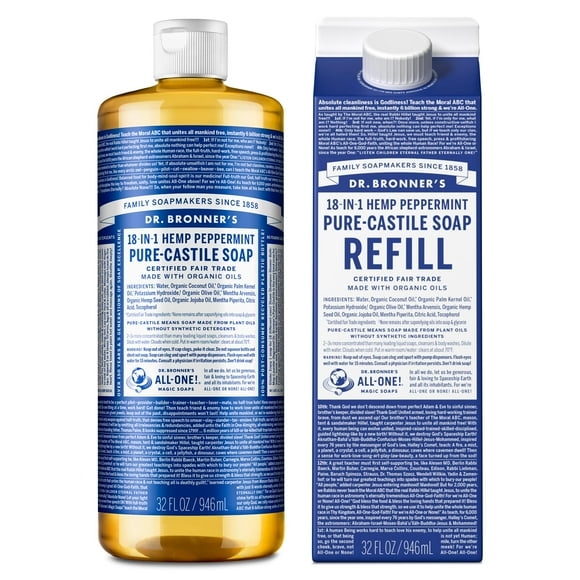 Jabón líquido Dr. Bronner's Pure-Castile Peppermint 946ml
