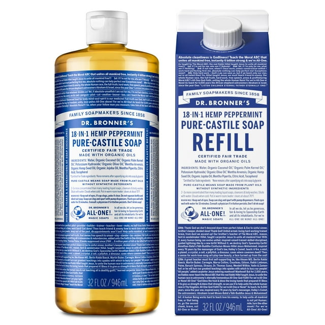 Jabón líquido Dr. Bronner's Pure-Castile Peppermint 946ml