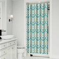 thumbnail image 2 of Small Stall Narrow Shower Curtain 36"W x 72"L – Tropical Bohemian Leaves, Mid-Century Abstract Boho Botanical Bathroom Decor, Vintage Floral Palm Leaf Pattern, Rustic Tribal Folk Style, 2 of 5