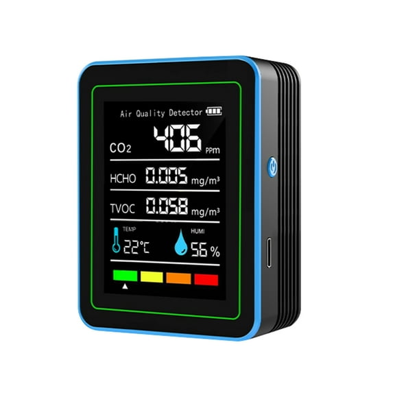 RYUJNDK Professional Indoor Air Monitors 5 in 1 Portable Detector for CO2 TVOC HCHO Temperature Humidity for Home Car